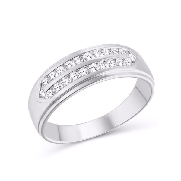 10KT WHITE GOLD 0.86 CARAT CLASSIC MENS BAND-0625085-WG