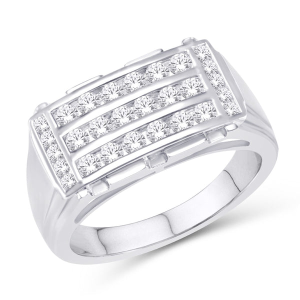 10KT WHITE GOLD 1.00 CARAT CLASSIC MENS BAND-0625100-WG