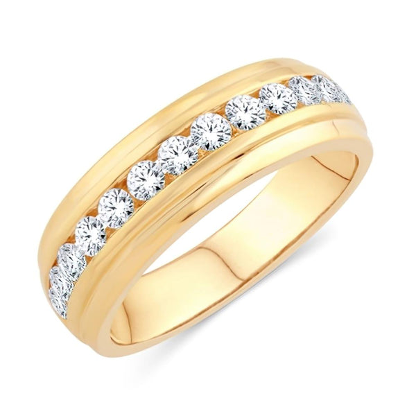 10KT ALL YELLOW GOLD 0.50 CARAT CLASSIC MENS BAND-0625860-ALY