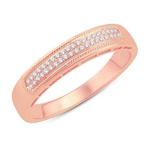 10KT ALL ROSE GOLD 0.10 CARAT CLASSIC LADIES BAND-0725255-ALR