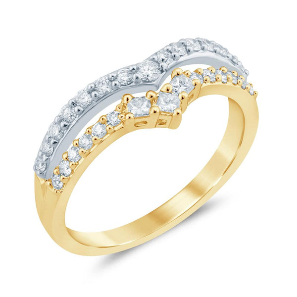 10KT TWO-TONE (YELLOW AND WHITE) GOLD 0.50 CARAT FANCY LADIES BAND-0729829-YW