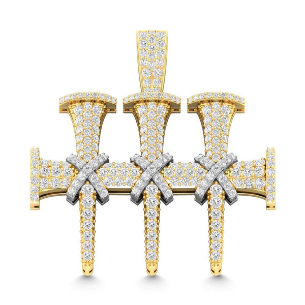 10KT TWO-TONE (YELLOW AND WHITE) GOLD 2.10 CARAT CROSS HIPHOP-1030027-YW