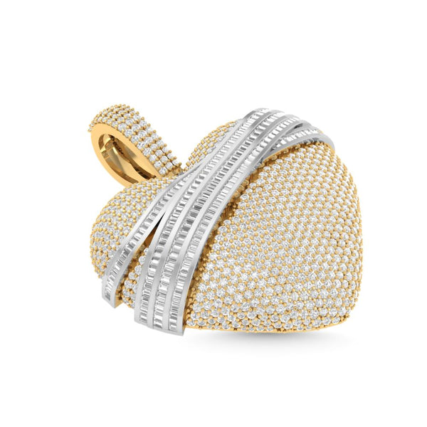 10KT TWO-TONE (YELLOW AND WHITE) GOLD 4.86 CARAT FASHION HEART HIPHOP-1030032-YW