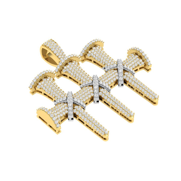 10KT TWO-TONE (YELLOW AND WHITE) GOLD 2.50 CARAT CROSS HIPHOP-1030038-YW