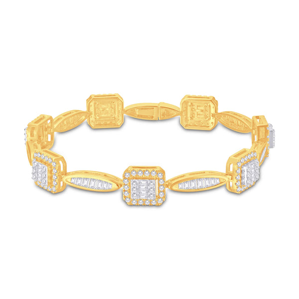 10KT TWO-TONE (YELLOW AND WHITE) GOLD 3.15 CARAT DESIGNER LINK LADIES BRACELET-1225860-YW