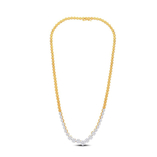 10KT YELLOW GOLD 2.80 CARAT FLOWER NECKLACE-1425229-YG