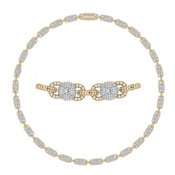 10KT TWO-TONE (YELLOW AND WHITE) GOLD 15.78 CARAT FANCY STATEMENT NECKLACE-1430027-YW