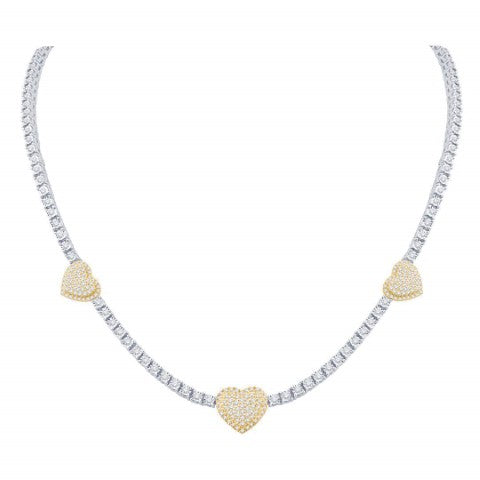 10KT TWO-TONE (WHITE AND YELLOW) GOLD 3.02 CARAT HEART NECKLACE-1432081-WY