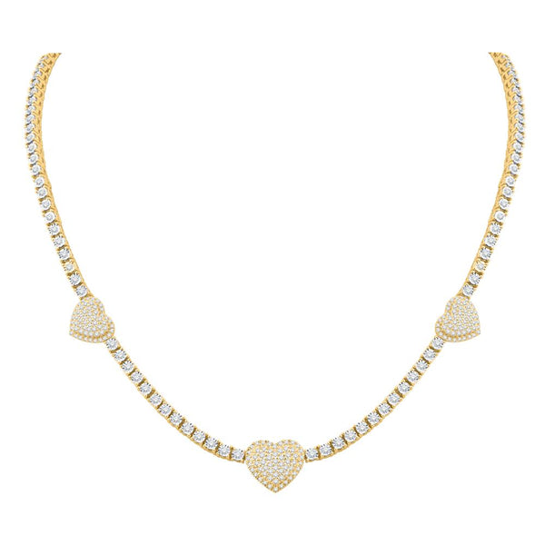10KT TWO-TONE (WHITE AND YELLOW) GOLD 3.00 CARAT HEART NECKLACE-1432093-WY