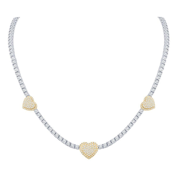 10KT TWO-TONE (WHITE AND YELLOW) GOLD 3.65 CARAT HEART NECKLACE-1432094-WY