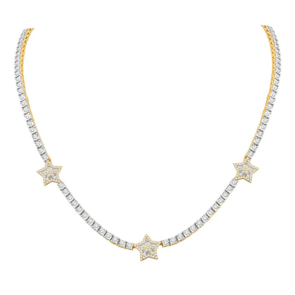 10KT TWO-TONE (WHITE AND YELLOW) GOLD 2.87 CARAT STAR NECKLACE-1432099-WY