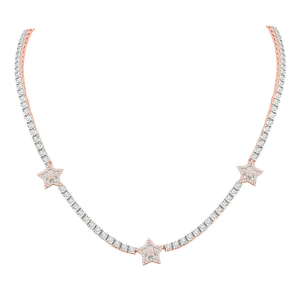 10KT TWO-TONE (WHITE AND ROSE) GOLD 3.13 CARAT STAR NECKLACE-1432100-WR