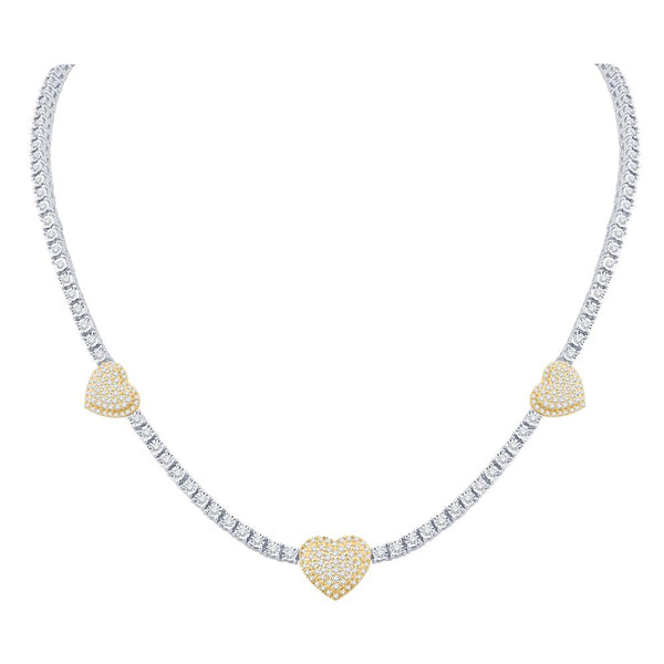 10KT TWO-TONE (WHITE AND YELLOW) GOLD 3.25 CARAT HEART NECKLACE-1432102-WY