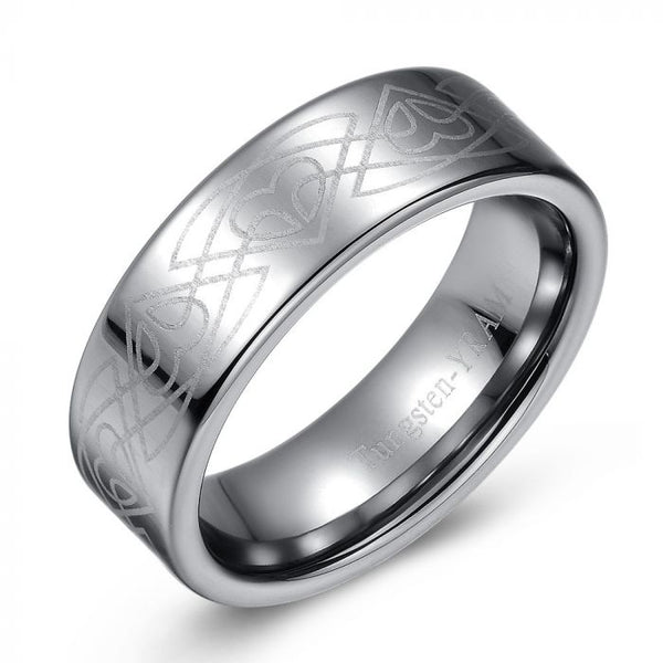 Celtic Pattern Tungsten Ring