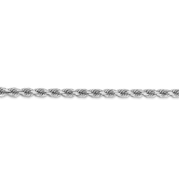 14k White Gold 4mm D/C Rope with Lobster Clasp Chain