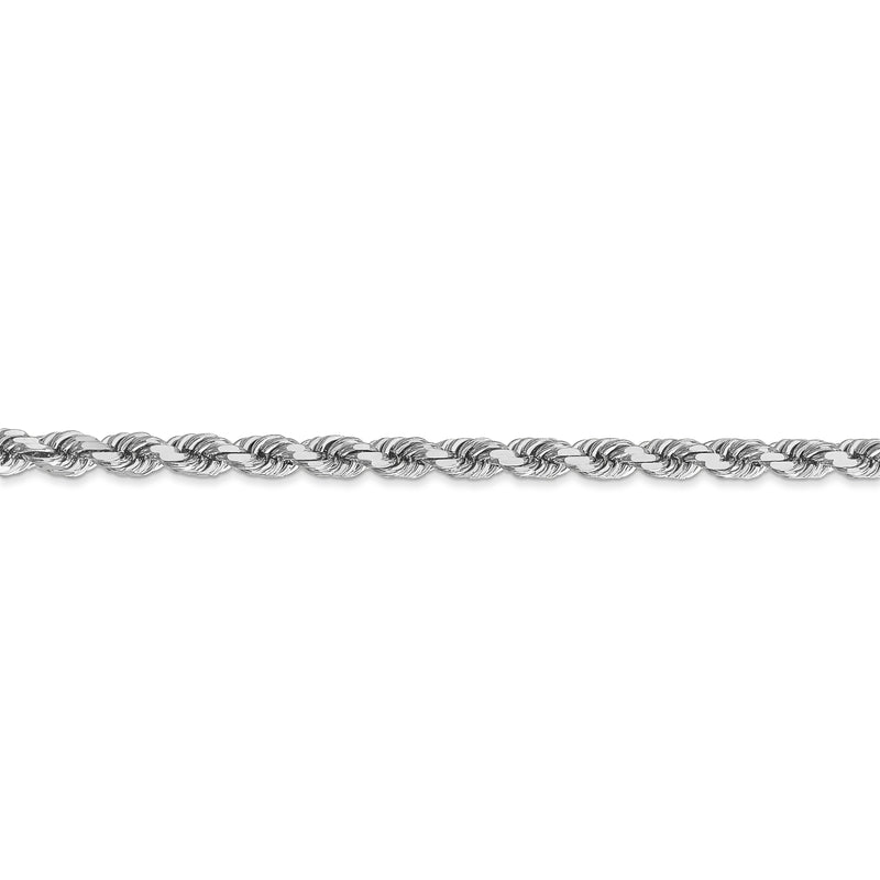 14k White Gold 4mm D/C Rope with Lobster Clasp Chain