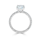 Ladies Braid Design Pave Set Engagement Ring