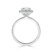 French Pave Set Round Halo Engagement Ring