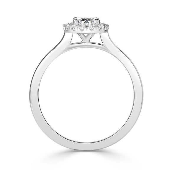 Oval Halo Pave Set Engagement Ring