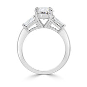 Oval Tiger Claw And Baguette Ladies Diamond Engagement Ring