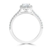 Princess Cut, Cushion Shaped Halo Ladies Diamond Engagement Ring