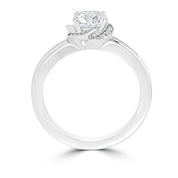 Ladies Petal Design Round Halo Diamond Ring