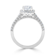Filagree Milgrained Diamond Halo Engagement Ring