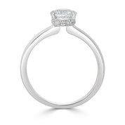 Hidden Halo Pave Set Half Bezel Ladies Diamond Ring