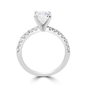 Pave "U" Set Semi Mount Round Engagement Ring