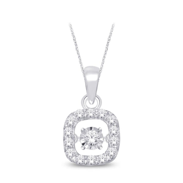 Sterling Silver 1/8 Ct.Tw. Moving Diamond Fashion Pendant