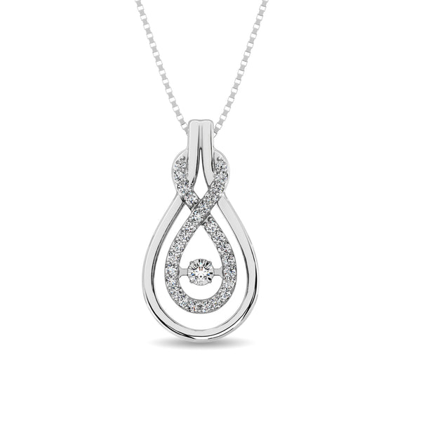 Sterling Silver 1/6 Ct.Tw.Moving Diamond Fashion Pendant