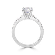 Ladies Four Prong French-Pave Diamond Engagement Ring