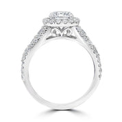 Split Shank Round Halo Filigree Engagement Ring