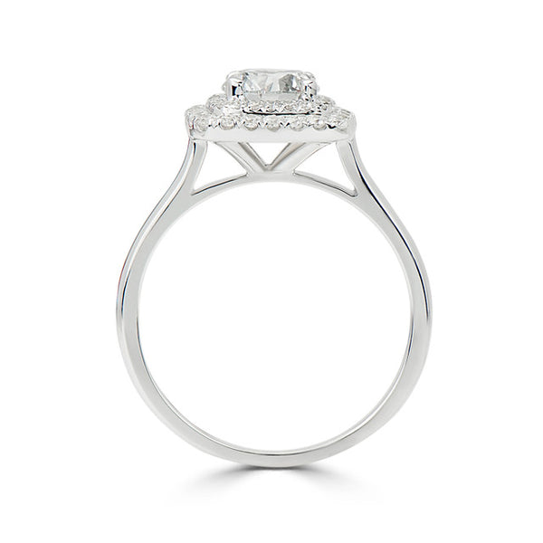 Double Halo Cushion Engagement Ring
