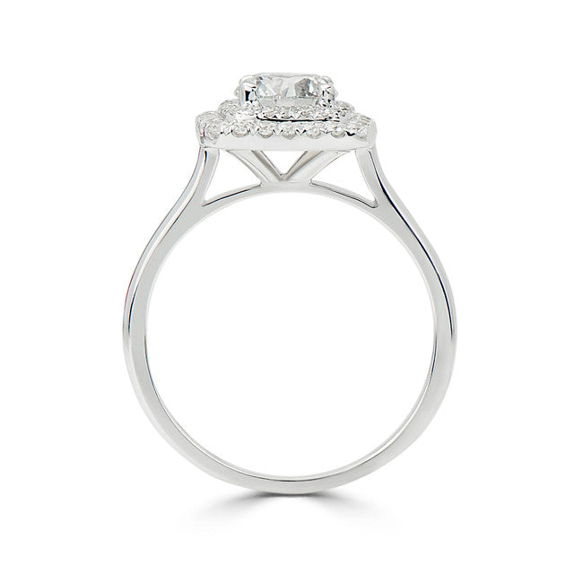Double Halo Cushion Engagement Ring