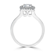 Claw Set Cushion Halo Engagement Ring