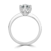 Six Claw Tapered Pave Diamond Engagement Ring
