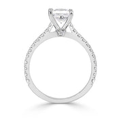 Crest Collection Princess Cut French-Pave Set Engagement Ring