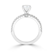 Ladies Crest Collection Four Claw French Pave Engagement Ring