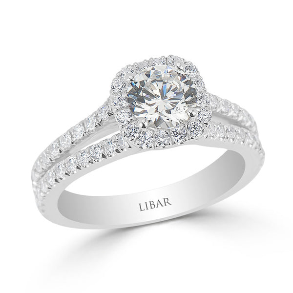 Split Shank Cushion Engagement Ring