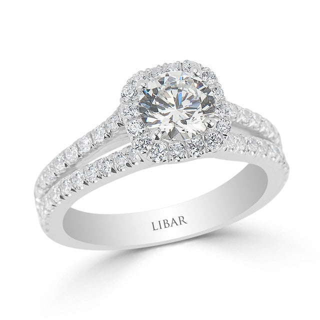 Split Shank Cushion Engagement Ring
