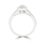 Ladies Flower Halo Diamond  Engagement Ring