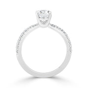 Ladies Floating Cathedral Graduated Pave Set Diamond Engagement Ring