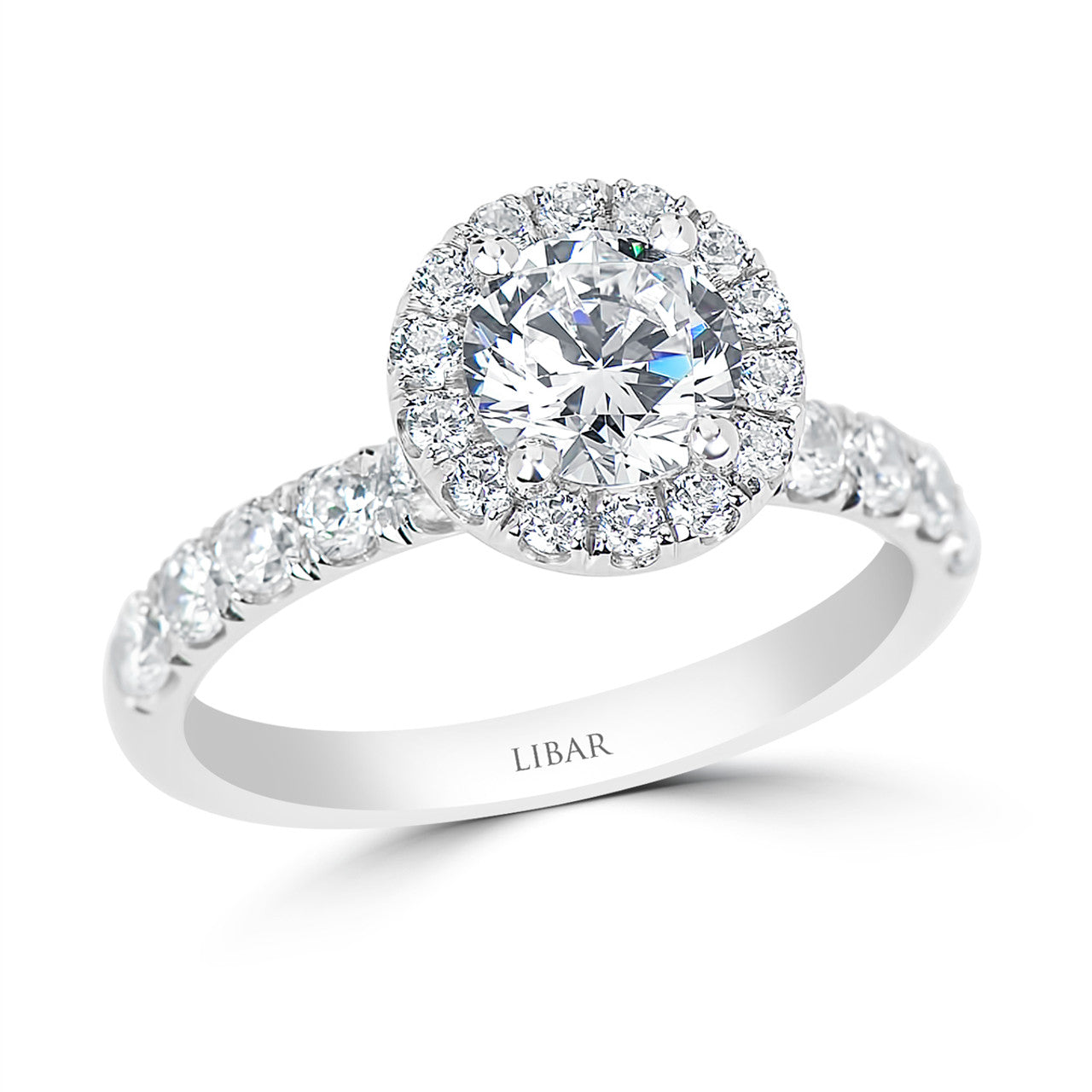 Round Halo Brightcut Engagement Ring