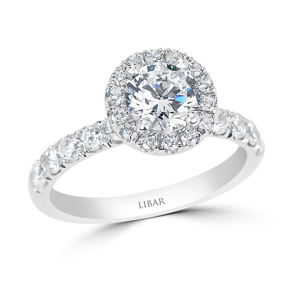 Round Halo Brightcut Engagement Ring