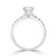 Graduated French Pave Set Diamond Engagement Ring