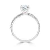 Ladies Fishtail Pave Set Four Claw Crossover Engagement Ring
