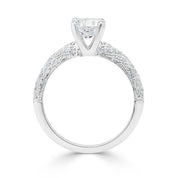 Ladies Crisscross Pattern Milgrained Diamond Engagement Ring