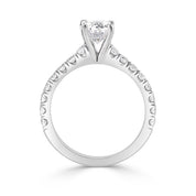 Ladies Oval For Claw Pave Set Engagement Ring
