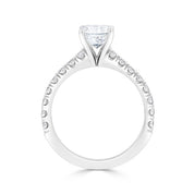 Ladies Round For Claw Pave Set Engagement Ring